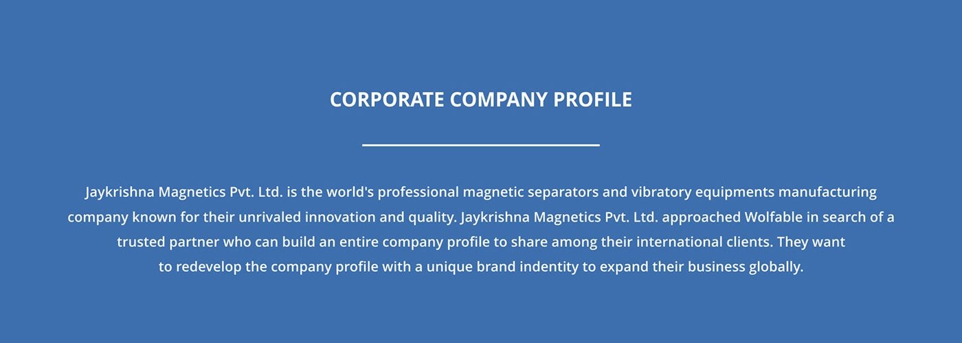Corporate Company Profile for Manufacturing Industry