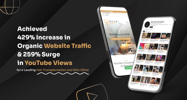 Achieved 429% Increase in Organic Website Traffic and 259% Surge in YouTube Views for a Leading Hair Transplantation and Skin Clinic